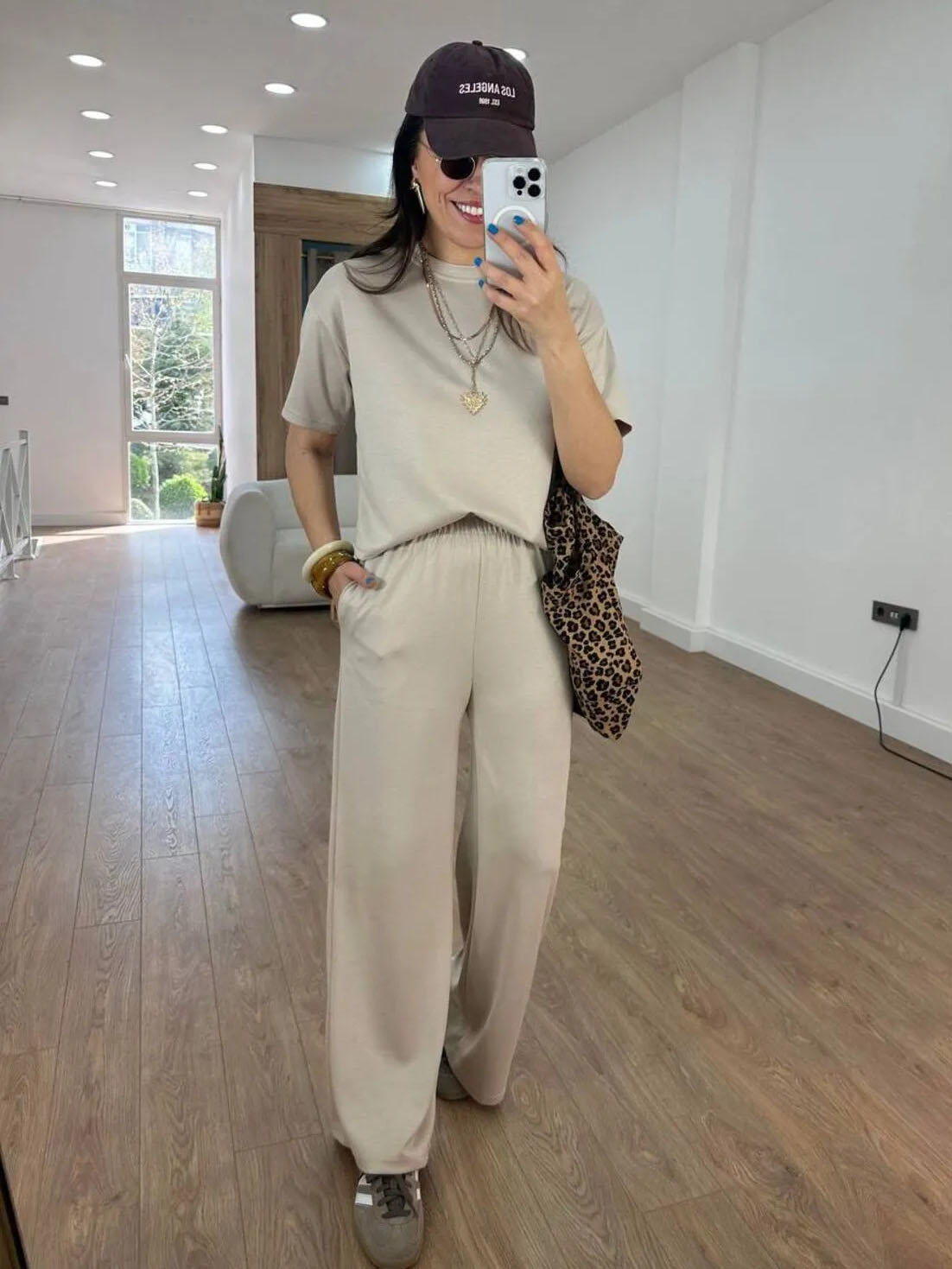 Oys Bisiklet Yaka Modal Kumaş Takım Bej